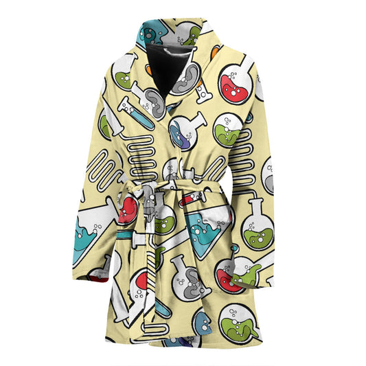 Chemical Pattern Print Design 04 Women Bathrobe