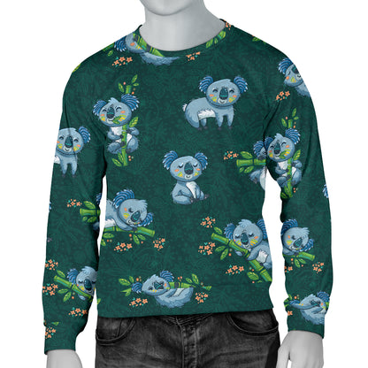 Koala Blue Design Print Men Long Sleeve Sweatshirt