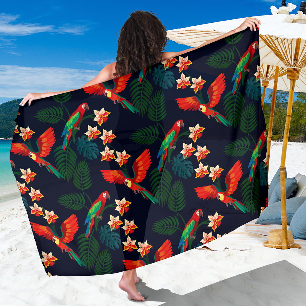 Macaw Pattern Print Design 02 Sarong Pareo Wrap