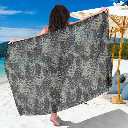Camouflage Fern Pattern Print Design 05 Sarong Pareo Wrap