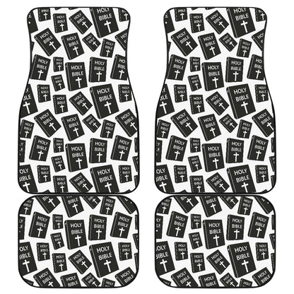 Christian Holy Bible Book Pattern Car Floor Mats Front Back