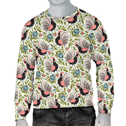 Rooster Print Design Men Long Sleeve Sweatshirt