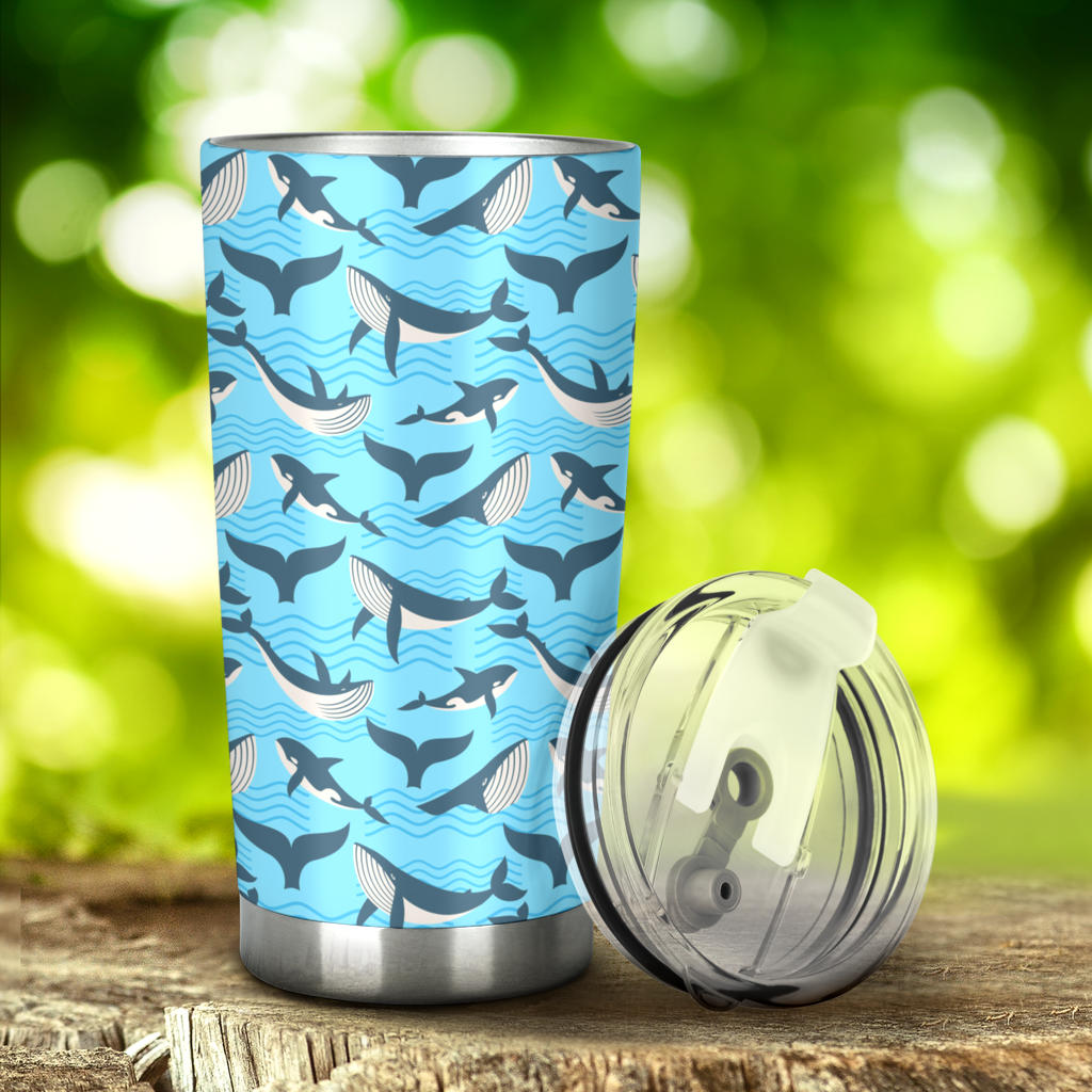 Whale Pattern Design Themed Print Tumbler