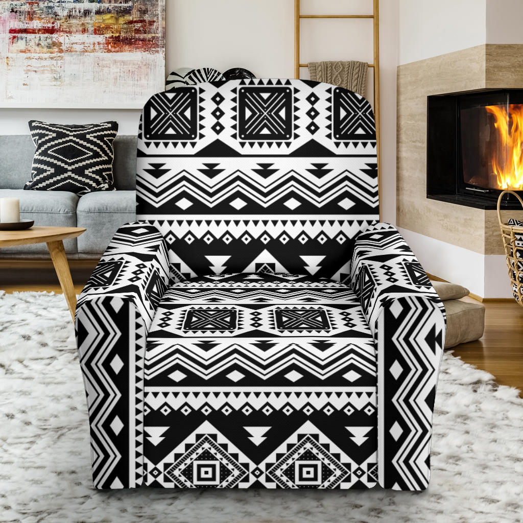 Aztec Pattern Print Design 08 Recliner Slipcover with Pocket