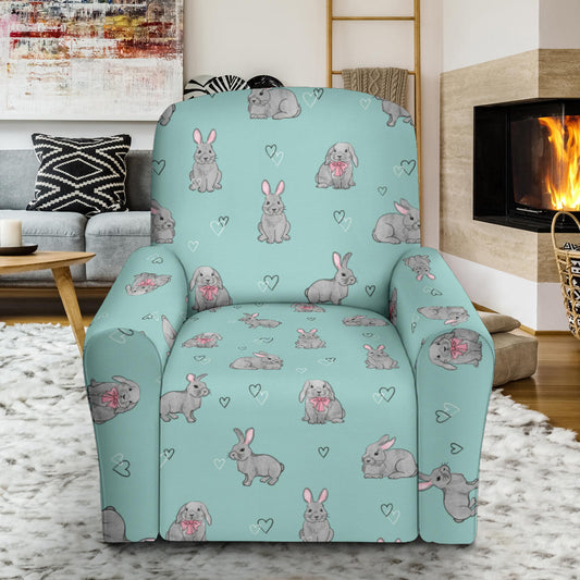 Bunny Pattern Print Design 02 Recliner Slipcover with Pocket