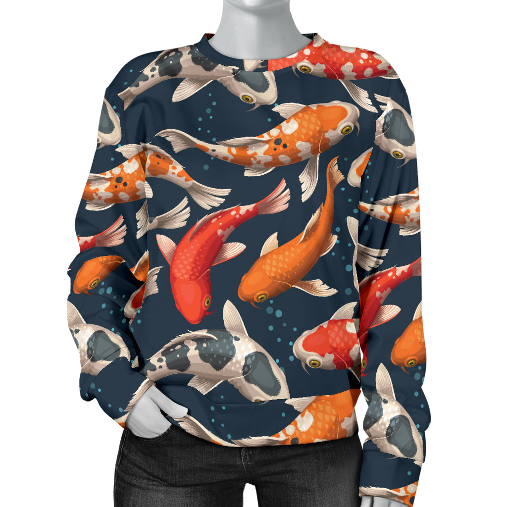 Koi Carp Cute Design Themed Print Women Long Sleeve Sweatshirt