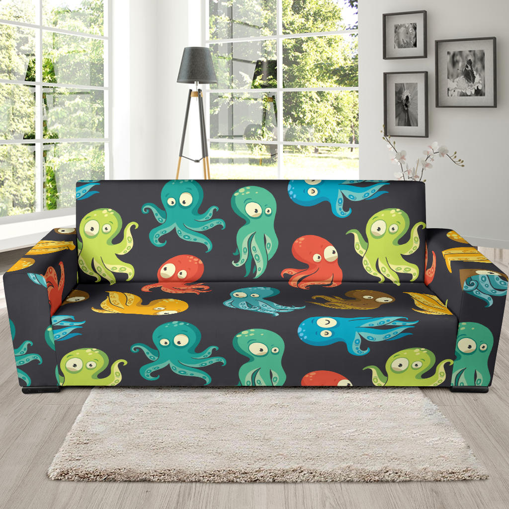 Octopus Pattern Print Design A01 Sofa Slipcover