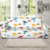 Airplane Pattern Print Design 06 Sofa Slipcover