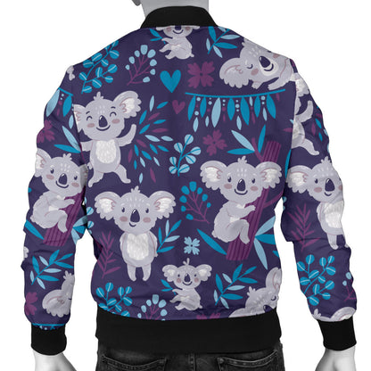Koala Cute Themed Design Print Men Bomber Jacket