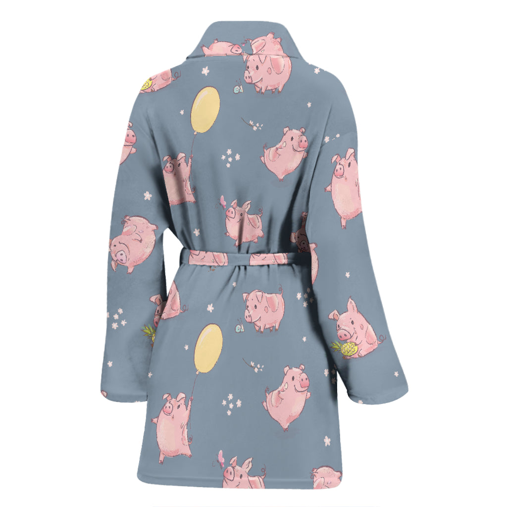 Pig Print Design LKS405 Women Bathrobe