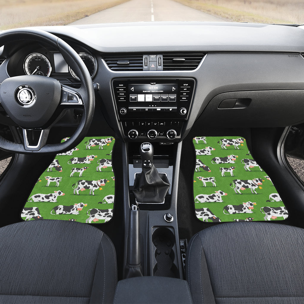 Cow Happy Print Pattern Car Floor Mats Front Back