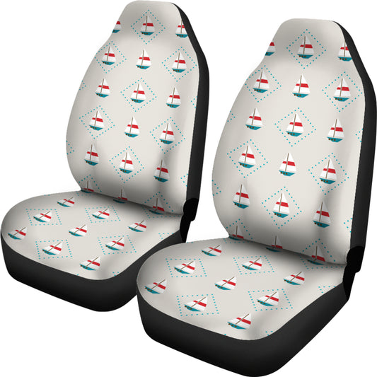 Sailboat Print Design LKS301 Car Seat Covers