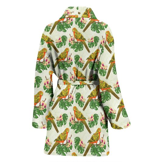 Conures Pattern Print Design 01 Women Bathrobe
