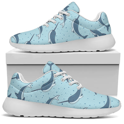 Narwhal Dolphin Print Athletic Shoes