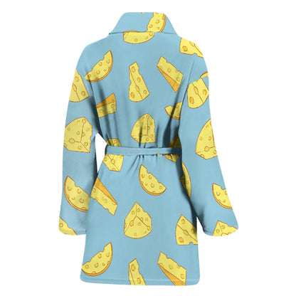 Cheese Pattern Print Design 04 Women Bathrobe