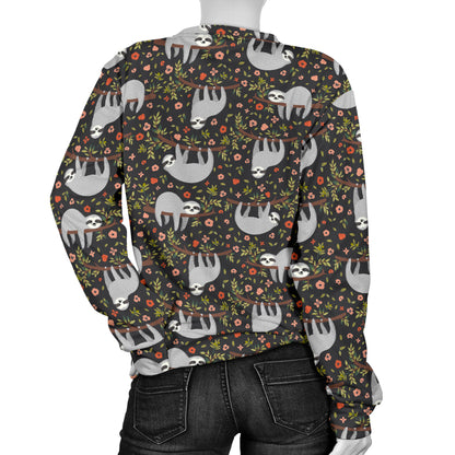 Sloth Cute Design Themed Print Women Long Sleeve Sweatshirt