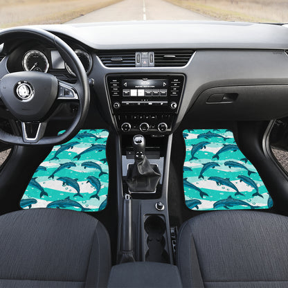 Dolphin Design Print Pattern Car Floor Mats Front Back
