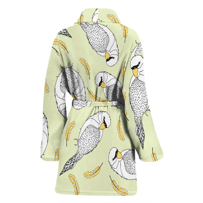Parakeet Pattern Print Design A03 Women Bathrobe