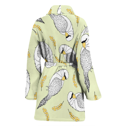 Parakeet Pattern Print Design A03 Women Bathrobe