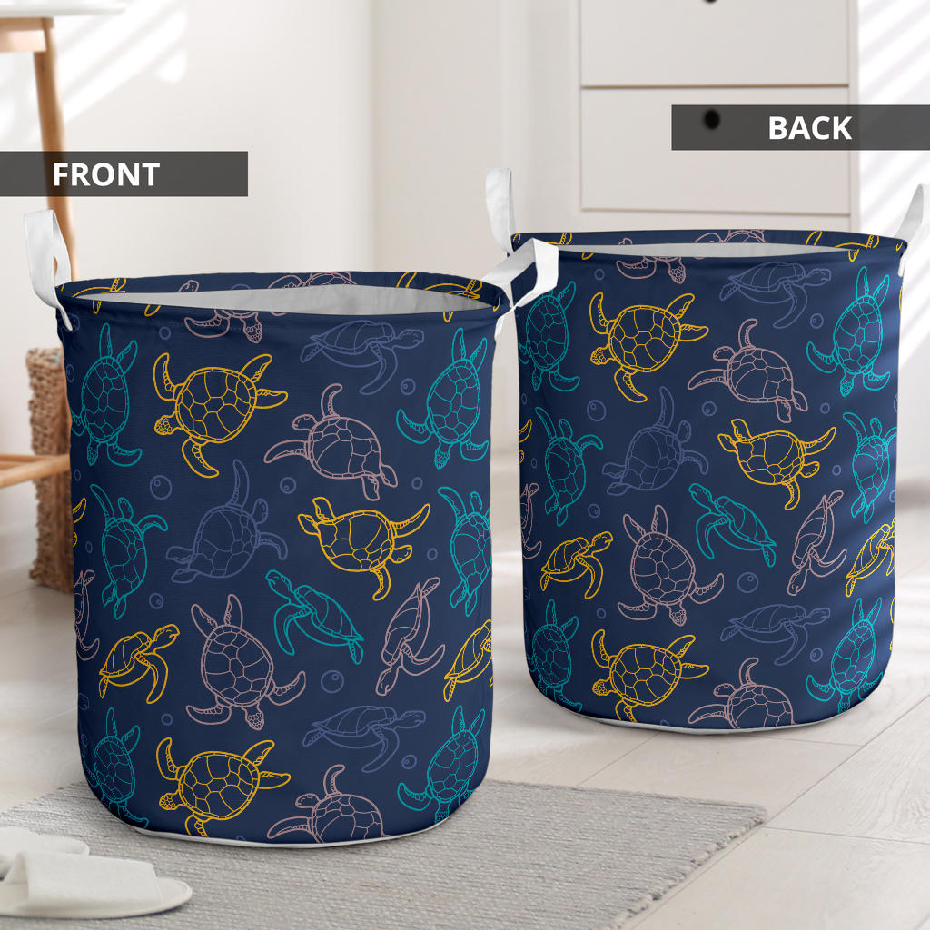 Sea Turtle Baby Print Laundry Basket