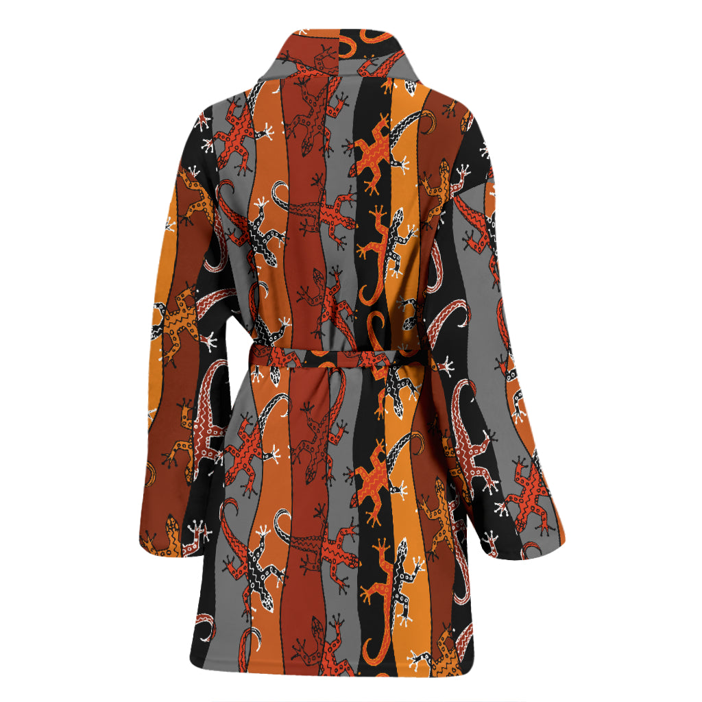 lizard Print Design LKS403 Women Bathrobe