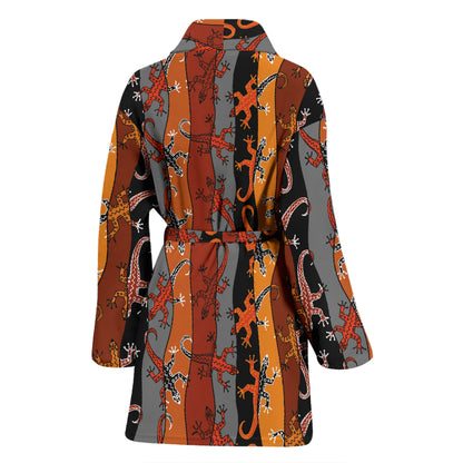 lizard Print Design LKS403 Women Bathrobe
