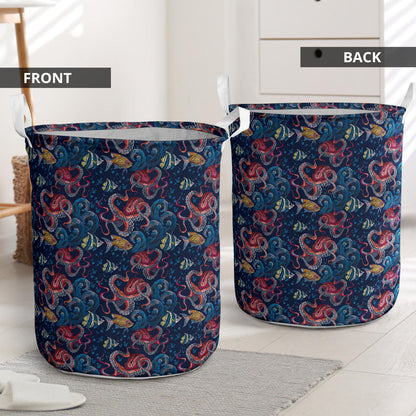Octopus Deep Sea Print Themed Laundry Basket