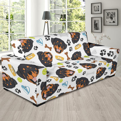 Rottweiler Pattern Print Design A04 Sofa Slipcover