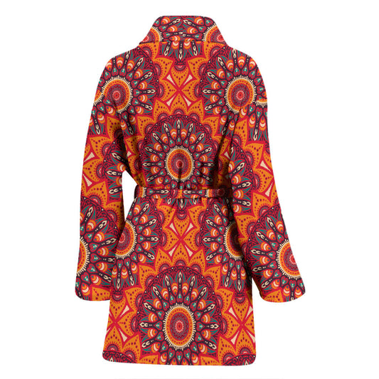 Bohemian Pattern Print Design 04 Women Bathrobe