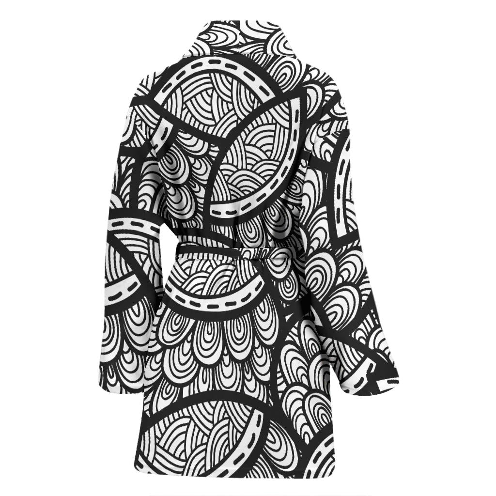 Polynesian Pattern Print Design A01 Women Bathrobe