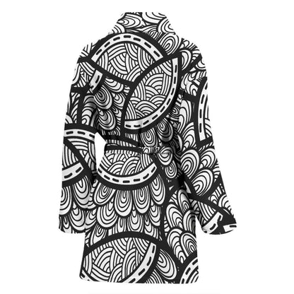 Polynesian Pattern Print Design A01 Women Bathrobe