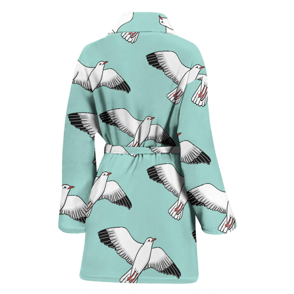 Pigeon Pattern Print Design 02 Women Bathrobe