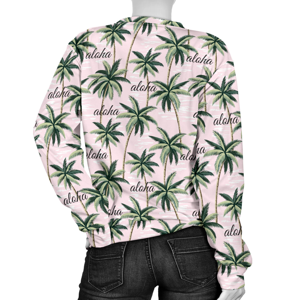 Aloha Beach Pattern Design Themed Print Women Long Sleeve Sweatshirt