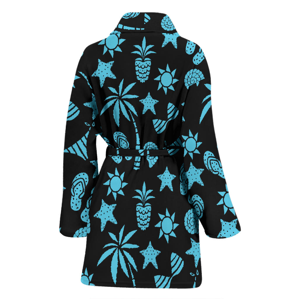 Beach Scene Pattern Print Design 03 Women Bathrobe