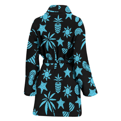 Beach Scene Pattern Print Design 03 Women Bathrobe