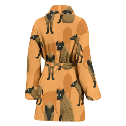 Hyena Pattern Print Design 01 Women Bathrobe