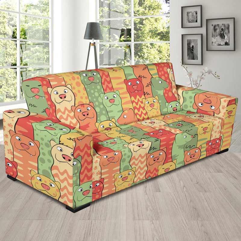 Ferret Pattern Print Design 01 Sofa Slipcover