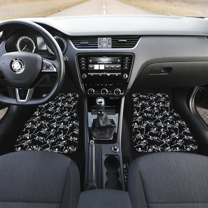 Skeleton Style Print Car Floor Mats Front Back