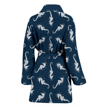 SeaHorse Print Design LKS402 Women Bathrobe