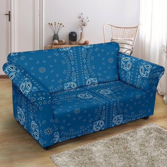 Bandana Blue Print Design LKS301 Loveseat Couch Slipcover