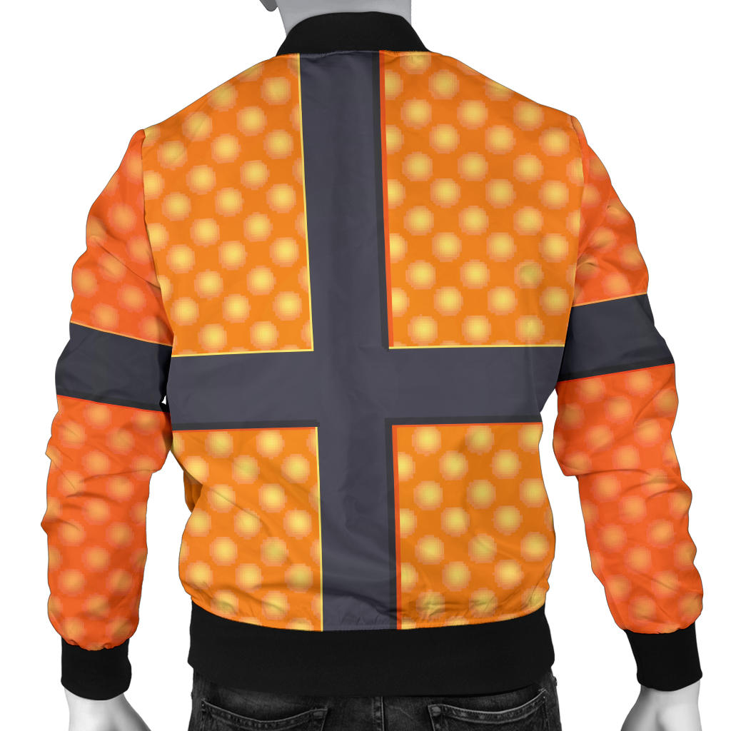 Basketball Texture Print Pattern Men Bomber Jacket