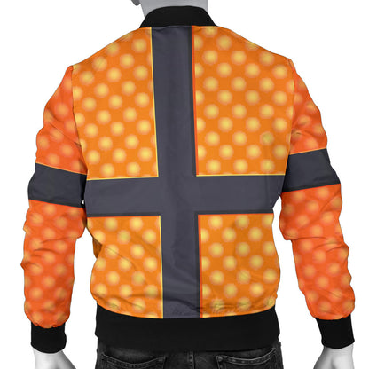 Basketball Texture Print Pattern Men Bomber Jacket