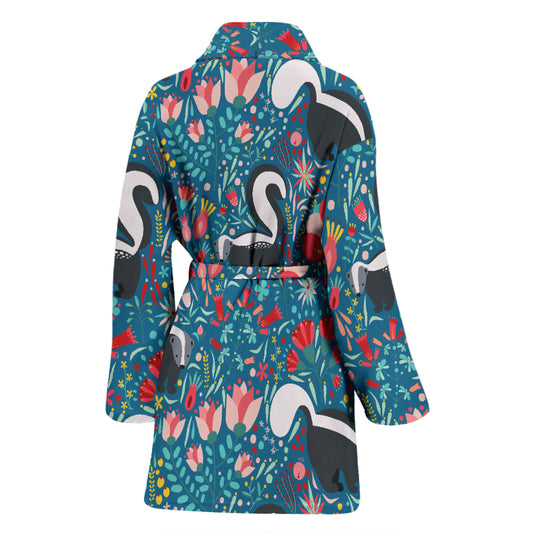 Skunk Print Design LKS302 Women Bathrobe