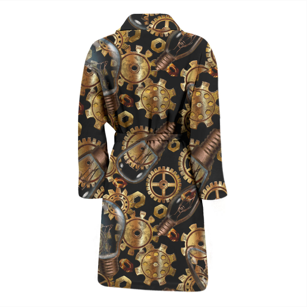 Steampunk Lightbulb Print Design LKS304 Men Bathrobe