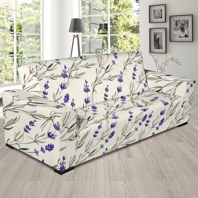 Lavender Pattern Print Design 01 Sofa Slipcover