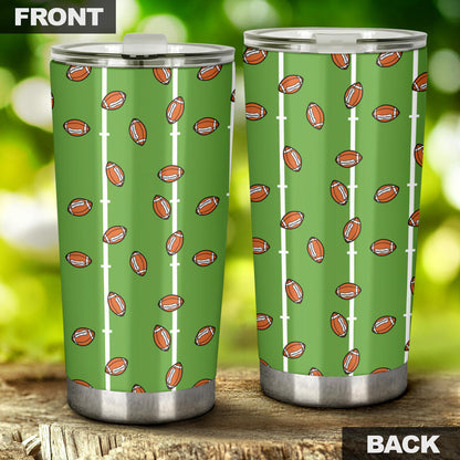American Football on Field Themed Print Tumbler