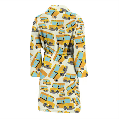 School Bus Print Design LKS301 Men Bathrobe