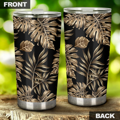 Brown Tropical Palm Leaves Tumbler