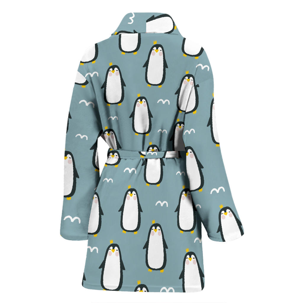 Penguin Pattern Print Design A02 Women Bathrobe