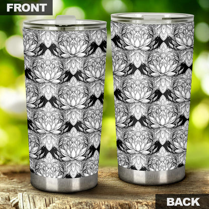 Lotus Mandala Print Pattern Tumbler